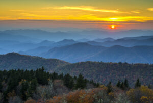 North Carolina mountains at sunset, it is gorgeous